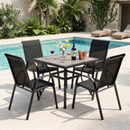 Tangkula Outdoor Stackable Patio Dining Chairs Set of 4, Breathable Fabric - Image 2