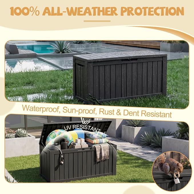 EFU Outdoor Storage Box Waterproof, 130 Gal Gen 2 Resin Deck Box - Image 4