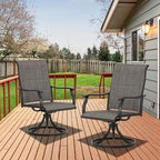 Outdoor Swivel Dining Chairs Set of 2, 360° Rotation & 20° Rocking, Ergonomic - Image 8