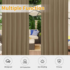 Easy-Going Outdoor Patio Curtains 2 Panels, 54x120 inch, Khaki | Privacy - Image 5