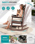 SERWALL Outdoor Rocking Chair, Oversized Rocking Chair - Image 3