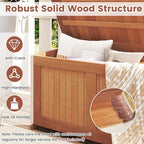 Tangkula 52 Gallon Wood Outdoor Storage Box, 3-in-1 Patio Storage Bench - Image 5