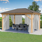 Outdoor Curtains for Patio Waterproof Rod Pocket 6 Pcs 54x84 Silver Grey | by HolidayIdeas