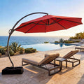 Outdoor Patio Umbrella with Base included, 12 FT Deluxe Curvy Cantilever by LAUSAINTHOME