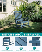 SERWALL Outdoor Rocking Chair Set of 8, Patio Rocking Chairs - Image 4