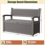 80 Gallon Outdoor Storage Bench, Resin Outdoor Storage Box - Image 2