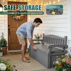 Devoko 80 Gallon Storage Bench Deck Box Waterproof&Lockable | Outdoor Benches - Image 4