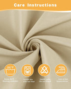 HolidayIdeas Outdoor Curtains for Patio Waterproof 2 Pcs 84x84 Inch Cream | - Image 5