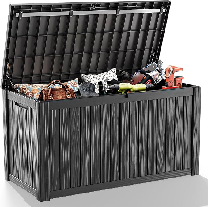DRATO 180 Gallon Deck Boxes Outdoor Waterproof, Lockable Outdoor Storage Box by DRATOprovidesawarmandcozy