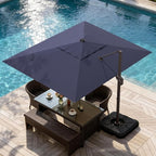 9' X 12' Cantilever Patio Umbrella Rectangle Outdoor Umbrella, 6-Level Tilt & - Image 9