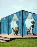 Grommet Outdoor Curtains for Patio Waterproof 8 Pcs 54x95 In Teal | by HolidayIdeas