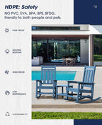 Oversized Outdoor Rocking Chair Set of 2, HDPE Patio Rockers - Image 9