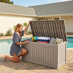 Outdoor Storage Box, 180 Gallon Waterproof Deck Box, Piston-Lift Tall Standing - Image 9