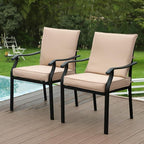 LVUYOYO Outdoor Patio Dining Chairs Set of 6, Metal Stackable Chairs Set - Image 9