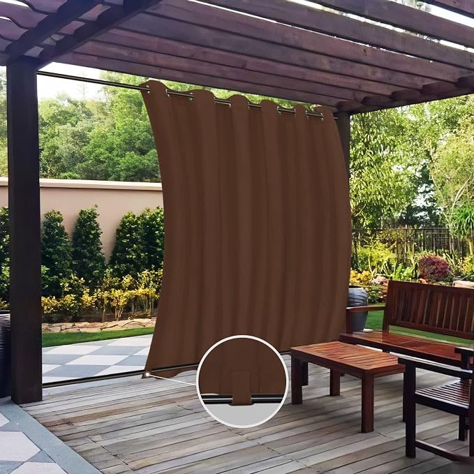 Easy-Going Outdoor Curtains for Patio 1 Panel, 110x84 inch, Weatherproof by Easy-Going