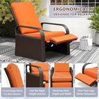 Outdoor Recliner, Aluminum Frame Patio Chaise Lounge Chairs - Image 5