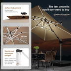 PURPLE LEAF Cantilever Umbrella 9' X 12' Double Top Solar LED Light, Support to - Image 3