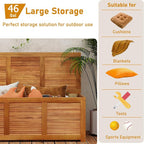 RELAX4LIFE Deck Box Acacia Wood, 46 Gallon Backyard Storage Bin Container - Image 5