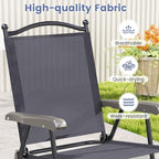 GIANTEX Set of 2 Patio Folding Chairs, Outdoor Patio Dining Chairs w/Armrest - Image 4