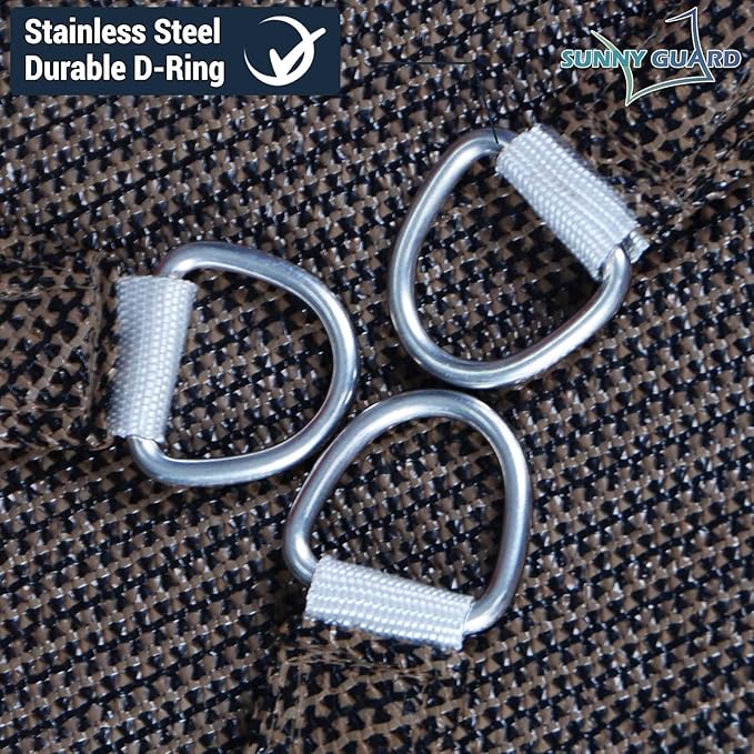 SUNNY GUARD Custom Size 6'x6'x6' Brown Sun Shade Sail Triangle UV Block Shade - Image 6