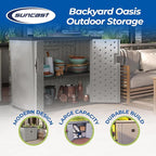 Suncast XL Outdoor Storage Cabinet, 130 Gal, Peppercorn Gray - Image 2