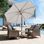 JEAREY 9FT Outdoor Patio Umbrella, Market Umbrella, Fog Gray | Outdoor Table - Image 4