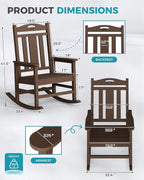 Oversized Outdoor Rocking Chairs Set of 8, 380lbs Heavy-Duty Large Patio Rocker - Image 2
