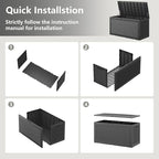 120 Gallon Waterproof Large Resin Deck Box, Lockable Large Outdoor Storage - Image 6