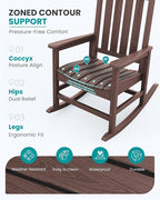 SERWALL Outdoor Rocking Chair Set of 2, Oversized Rocker - Image 4