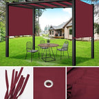 17x6.8 Ft Universal Pergola Replacement Canopy, Outdoor Canopy Shade Cover | - Image 3