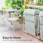 4 PACK White Foldable Plastic Chair | Folding & Stackable | 350 lbs Capacity - Image 6