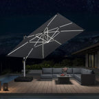 PURPLE LEAF Patio Umbrella 12'X12' Double Top Solar LEDlight, Slate Gray | 7 by PURPLELEAF