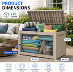 270 Gallon Outdoor Storage Box Resin Deck Box All Weather Waterproof Large - Image 2