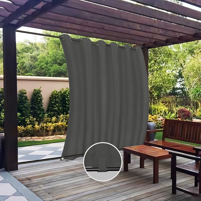 Easy-Going Outdoor Curtains for Patio 1 Panel, 110x84 inch, Weatherproof by Easy-Going