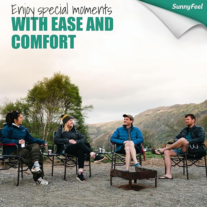 SUNNYFEEL Camping Directors Chair, Heavy Duty, Oversized Portable Folding Chair - Image 5
