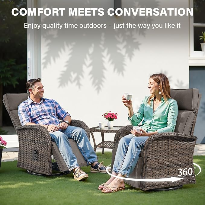 Swivel Outdoor Recliner Chair Set of 2 - Image 3