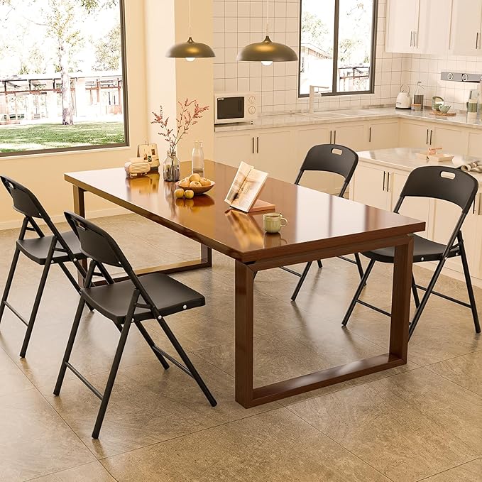 Bonnlo 10-Pack Black Plastic Folding Chairs, Portable Seat - Image 7