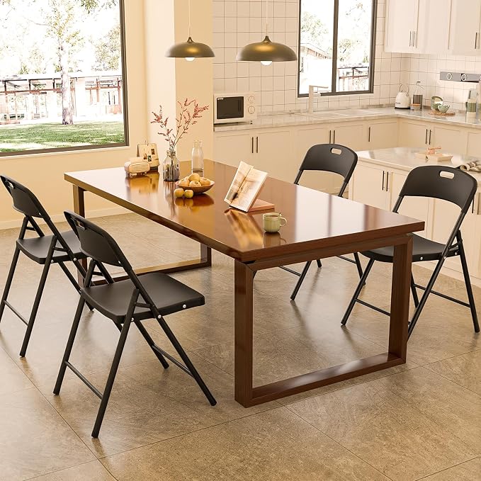 Bonnlo 2-Pack Black Plastic Folding Chairs, Portable Seat - Image 7