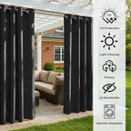 Set of 6 Outdoor Curtains for Patio Waterproof, Breathable Grommet Panels for - Image 4