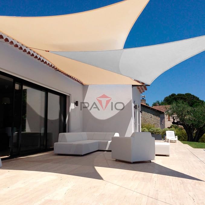 Patio Paradise 10' x 10' x 9'10" Sun Shade Sail Triangle Canopy, Permeable - Image 4