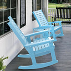 GREENVINES Oversized Outdoor Rocking Chairs Set of 4, HDPE Rocker, Arctic | - Image 5