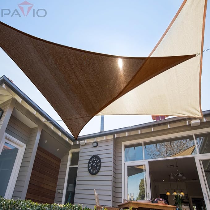 Patio Paradise 12' x 12' x 11'10" Sun Shade Sail Triangle Canopy, Permeable - Image 4