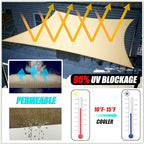 Amgo Custom Size 8' x 11' x 13.6' Sand Beige Right Triangle Sun Shade Sail - Image 2