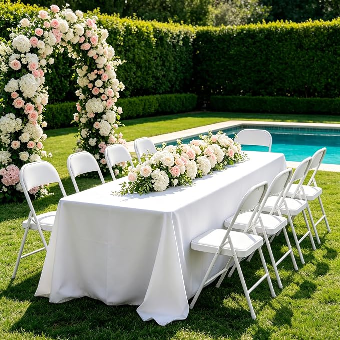 8 Pack Padded Folding Chairs, Portable Metal Foldable Chairs - Image 2