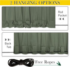 NICETOWN Outdoor Curtains Waterproof Fixed Bottom W52xL95 Greyish Green | - Image 3