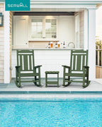 SERWALL Oversized Outdoor Rocking Chairs Set of 2, HDPE Patio Rocker - Image 2