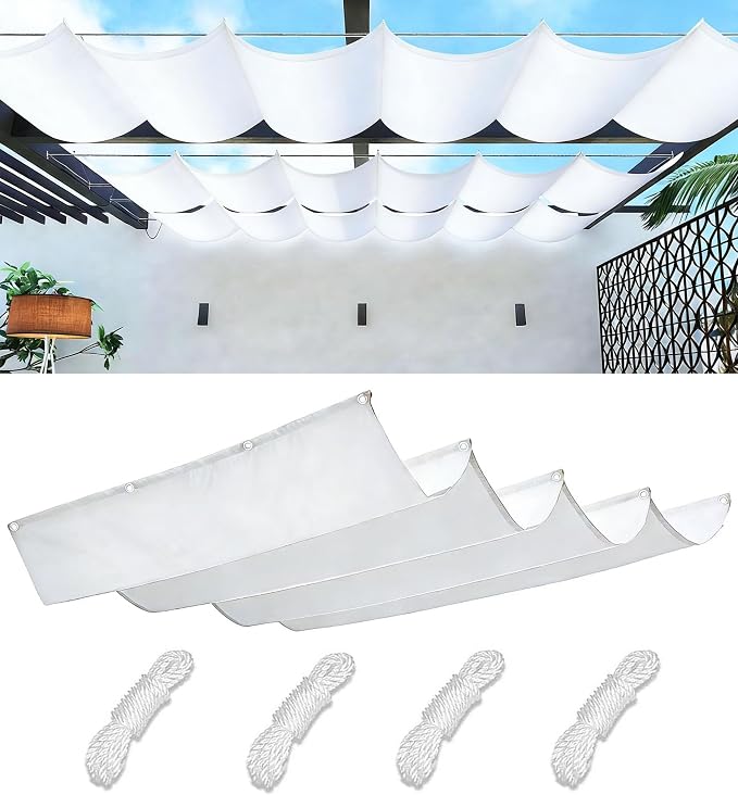 Retractable Waterproof Wave Awning Cover 9' x 8' by WoaceSunShadeSail