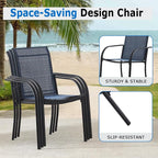 Outdoor Dining Chairs Set of 6, Stackable Patio Chairs - Image 4