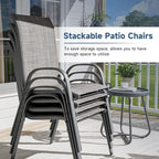 Amopatio Patio Chairs Set of 4, Outdoor Stackable Dining Chairs - Image 5