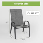 Patio Chairs Set of 8, Stackable Outdoor Dining Chairs - Image 3